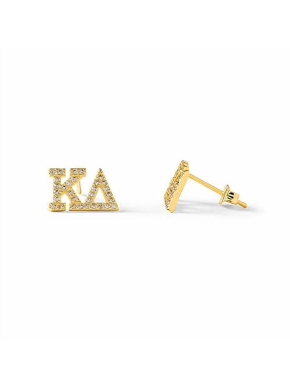 Sorority Shop Kappa Delta Earrings KD 18K Gold Plated Sorority Gifts Earrings, Long-Lasting Kappa Delta Gifts for Women