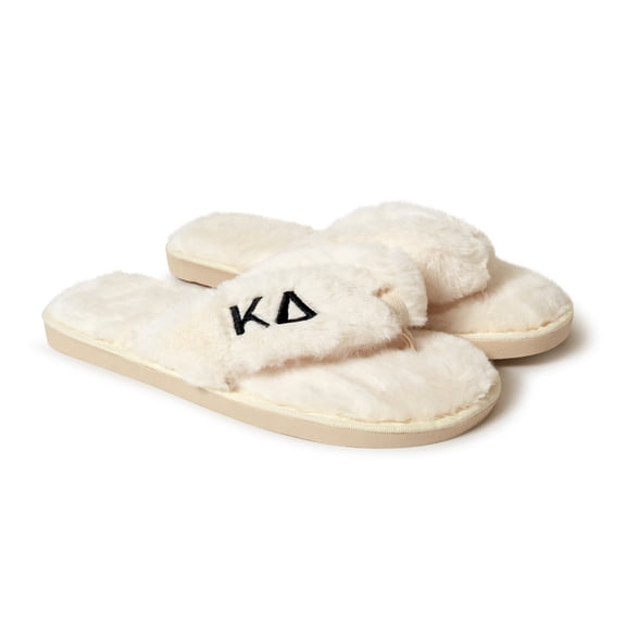 Sorority Shop Kappa Delta - Fuzzy Slippers for Women (Small, Size 5-6)