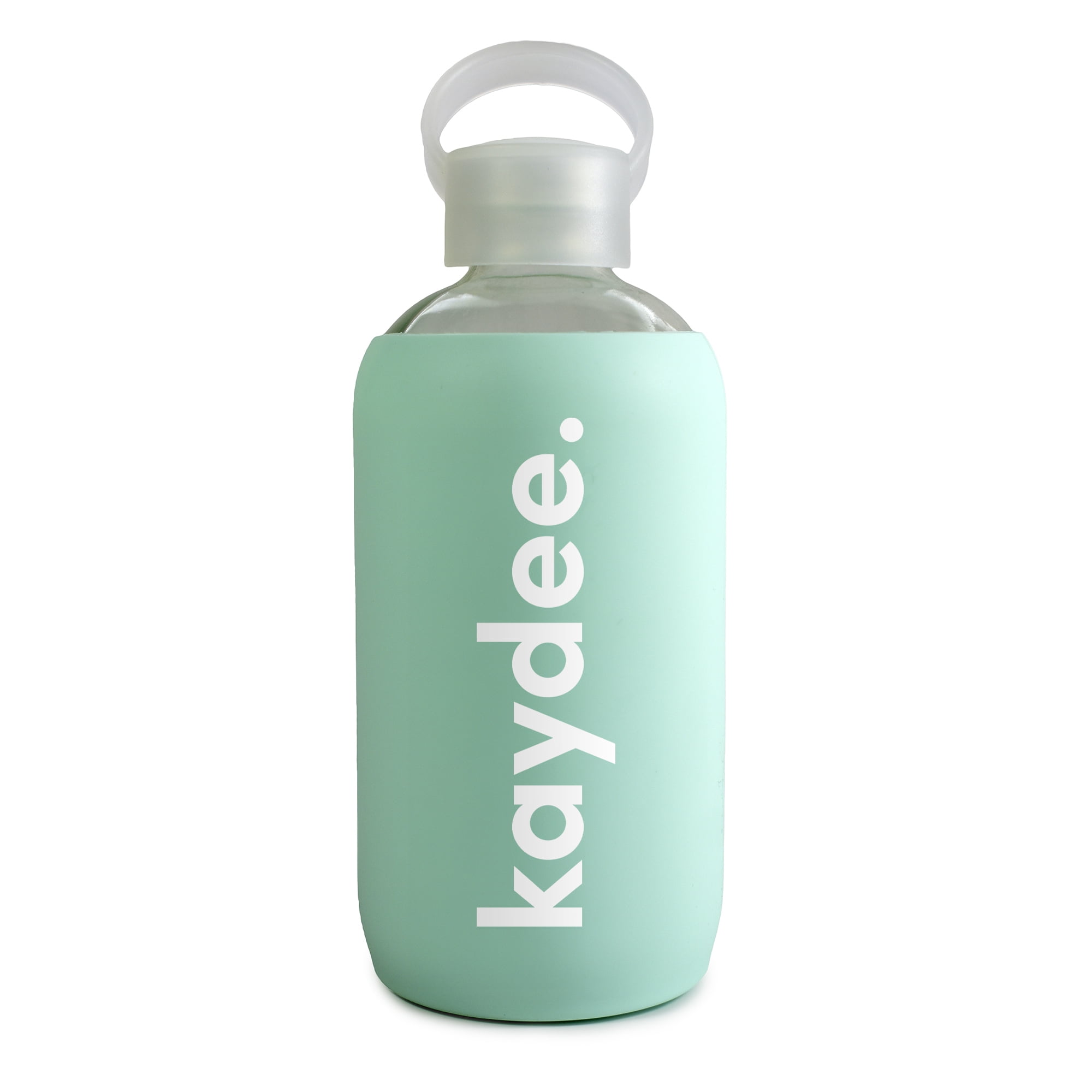 Sorority Shop Kappa Delta Glass Water Bottle with Silicone Sleeve - 16 Oz Reusable Water Bottle with Leakproof Cap