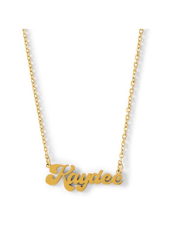 Kappa Delta Necklace Retro Font Design with 18K Gold Plating, Gifts for Women