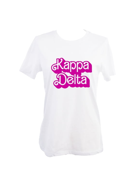 Kappa Delta Relaxed Fit T-Shirt with Pink Retro Dolly Design, Size Medium