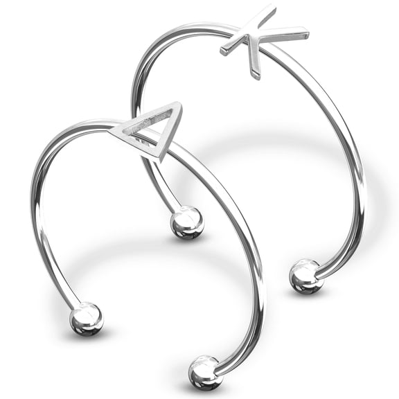 Sorority Shop Kappa Delta Stacking Ring Set - Adjustable Rings with Silver Plating