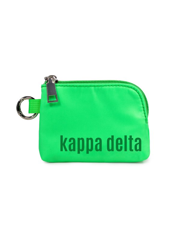 Kappa Delta Zipper Wallet Pouch with Keyring, Sorority Name Design