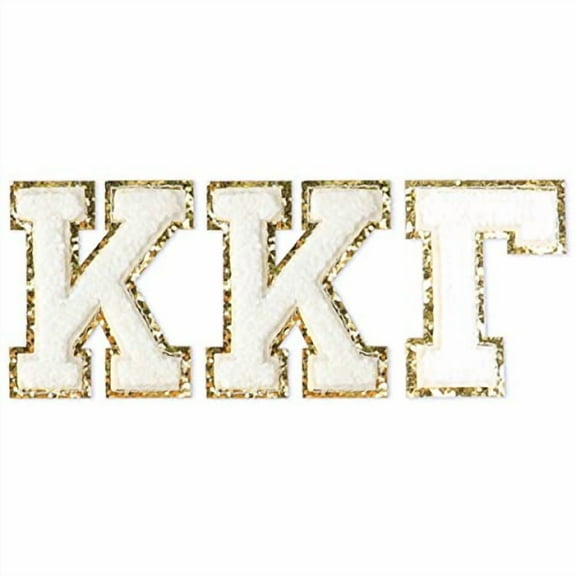 Sorority Shop Kappa Kappa Gamma Chenille Letter Stickers - Adhesive Back, Set of 3 Greek Letters