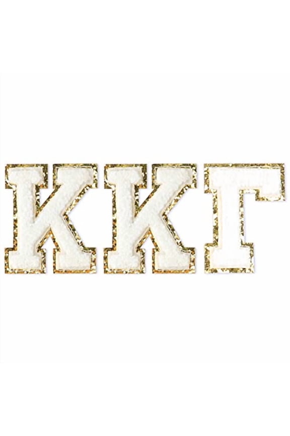 Sorority Shop Kappa Kappa Gamma Chenille Letter Stickers - Adhesive Back, Set of 3 Greek Letters