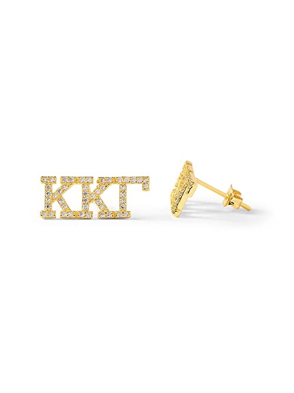 Sorority Shop Kappa Kappa Gamma Earrings KKG 18K Gold Plated Sorority Gifts Earrings, Long-Lasting Kappa Kappa Gamma Gifts for Women