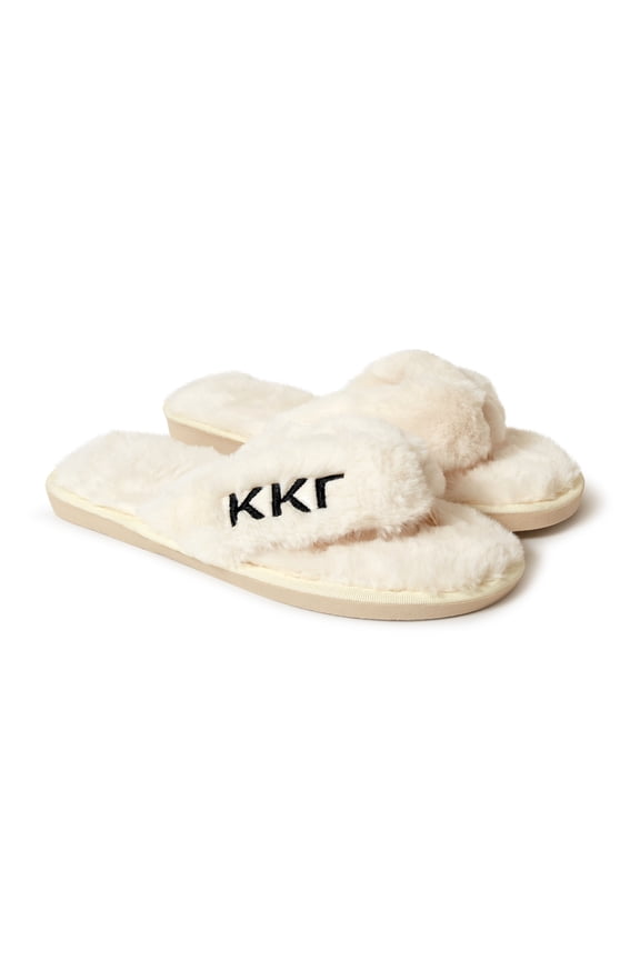 Kappa Kappa Gamma - Fuzzy Slippers for Women (Medium, Size 7-8)