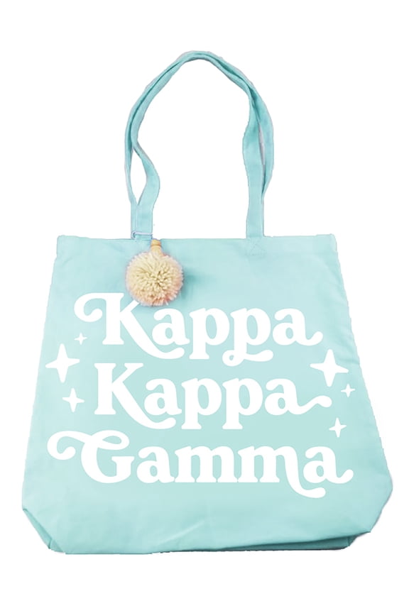 Kappa Kappa Gamma Retro Pom Pom Tote Bag