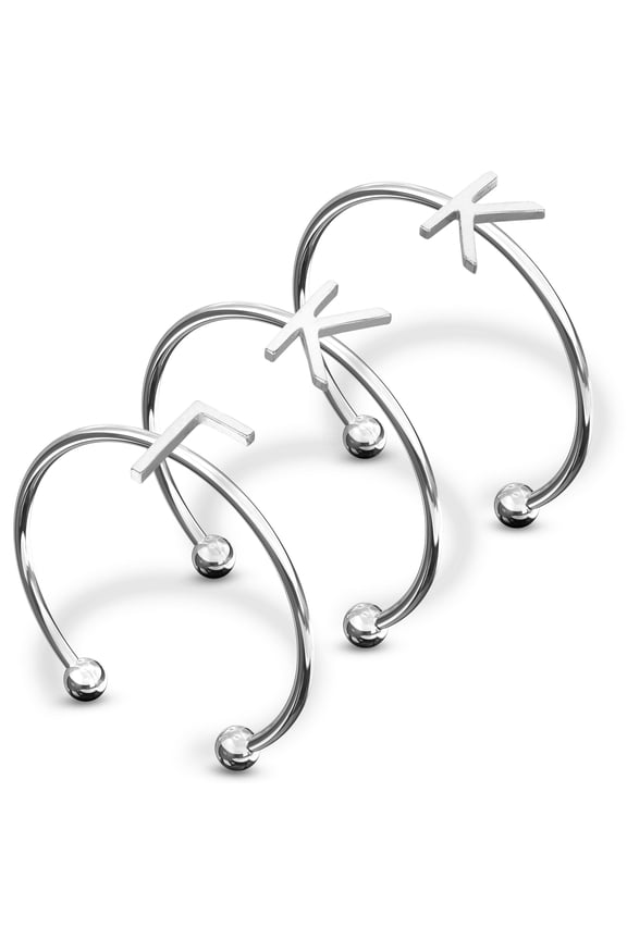 Kappa Kappa Gamma Stacking Ring Set - Adjustable Rings with Silver Plating