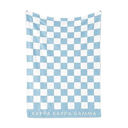 Sorority Shop Kappa Kappa Gamma Thick Blanket - Stylish Checkered Blanket Perfect for Big Little Sorority Gifts - Soft, Cozy, and Comfortable Gift Blanket for Women - 50" X 62"