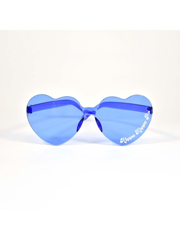 Kappa Kappa Psi Sunglasses Heart Shaped Sunglasses printed with Sorority Name