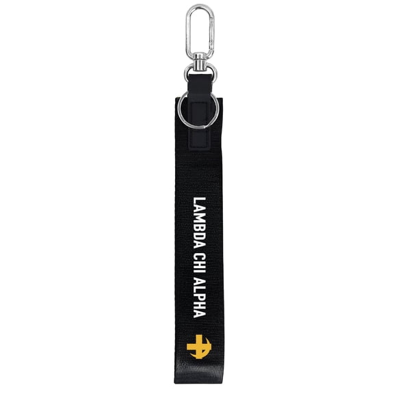 Sorority Shop Lambda Chi Alpha Keychain - Hands-Free Lanyard Keychain with Fraternity Letters and Logo, 9" Durable Polyester Strap with Alloy Hardware, Holder for Keys, Wallet, Accessories