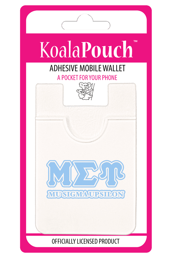 Mu Sigma Upsilon - Koala Pouch - Adhesive Cell Phone Wallet with MSU Greek Letter Design