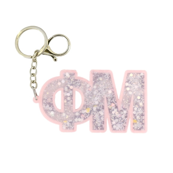 Sorority Shop Phi Mu Glitter Keychain