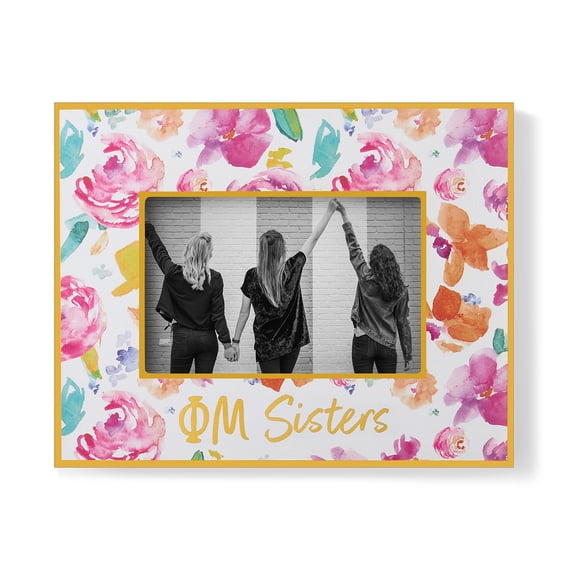 Sorority Shop Phi Mu Sister Picture Frames with Cute Floral Design, for 4" x 6" Pictures, Gifts for Women