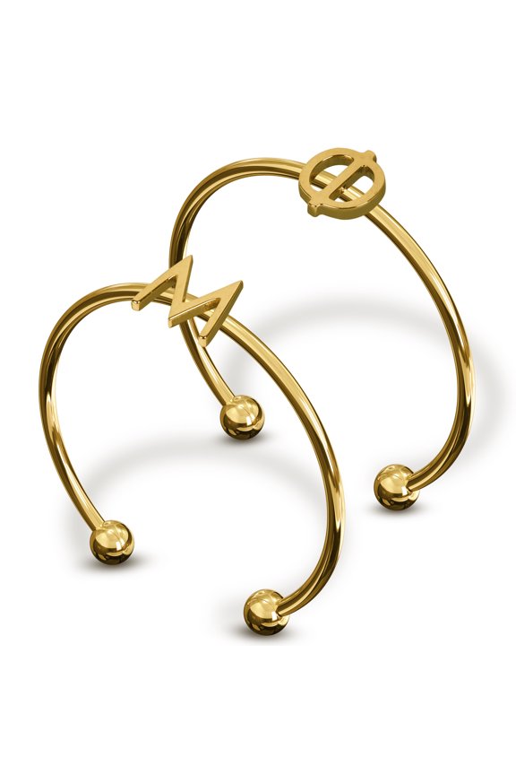 Phi Mu Stacking Ring Set - Adjustable Rings with 18k Gold Plating