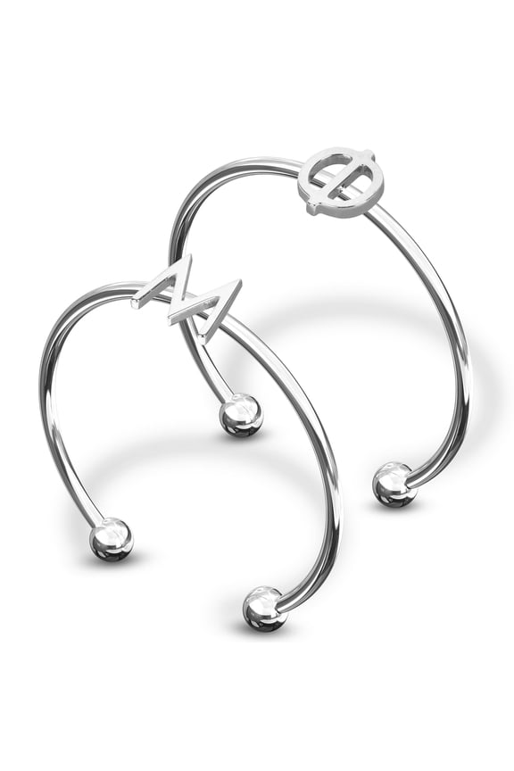 Phi Mu Stacking Ring Set - Adjustable Rings with Silver Plating