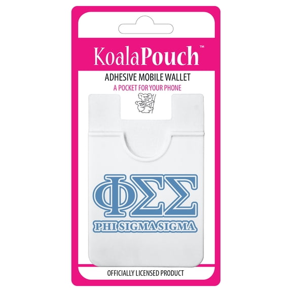Sorority Shop Phi Sigma Sigma - Koala Pouch - Adhesive Cell Phone Wallet with PSS Greek Letter Design (Blue)