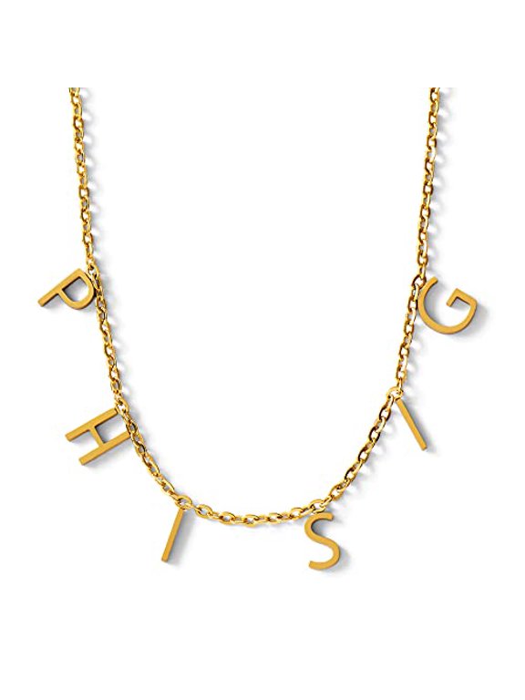 Sorority Shop Phi Sigma Sigma Necklace PSS Name Necklace, 18K Gold Plated Sorority Gifts Necklace, Long-Lasting Phi Sigma Sigma Gifts for Women
