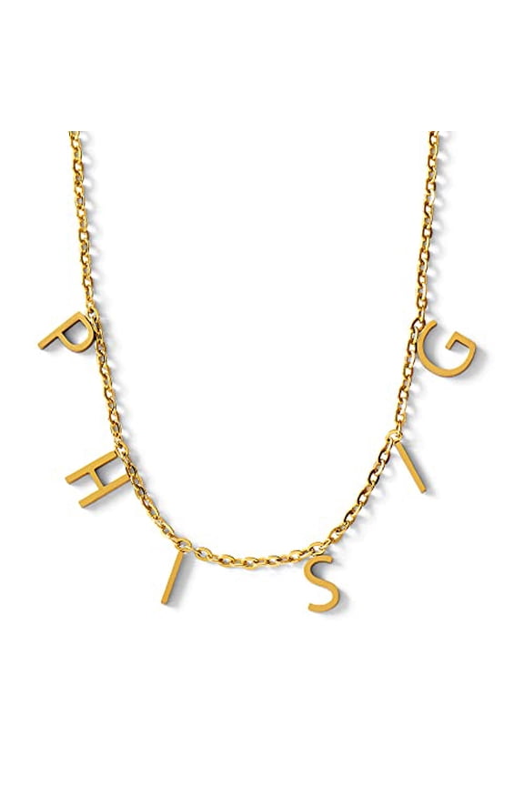 Sorority Shop Phi Sigma Sigma Necklace PSS Name Necklace, 18K Gold Plated Sorority Gifts Necklace, Long-Lasting Phi Sigma Sigma Gifts for Women
