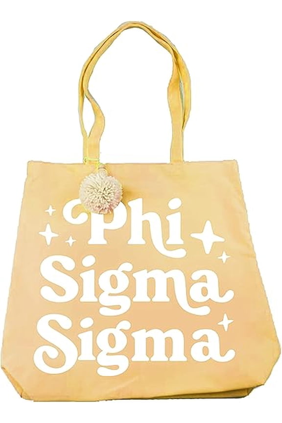 Phi Sigma Sigma Retro Pom Pom Tote Bag