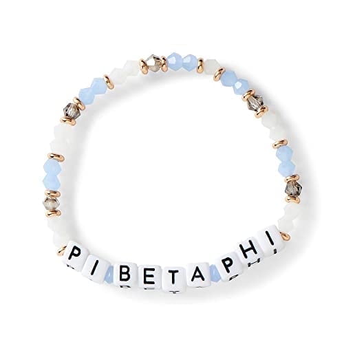 Sorority Shop Pi Beta Phi Bracelet — Glass Bead Bracelet with PBP Name Beads, Greek Sorority Jewelry