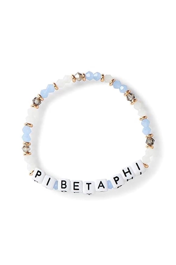 Pi Beta Phi Bracelet Glass Bead Bracelet with PBP Name Beads, Greek Sorority Jewelry