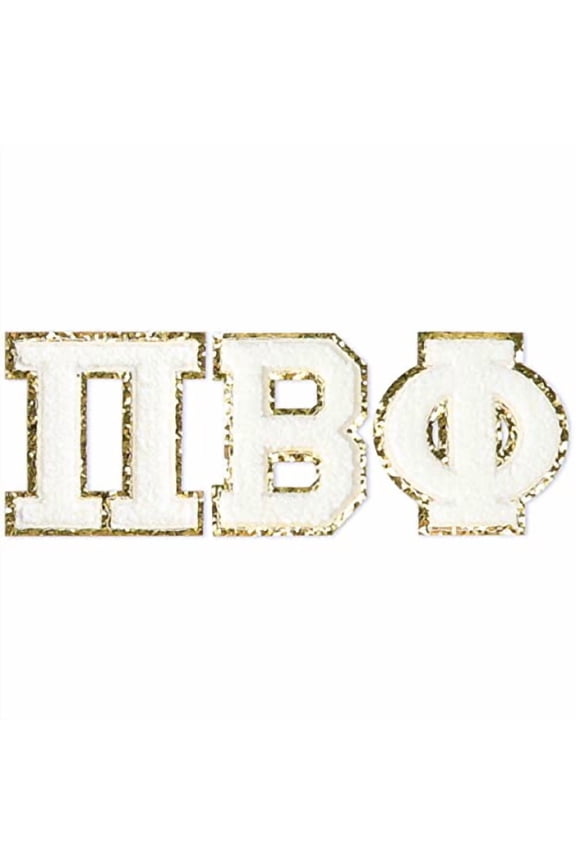 Sorority Shop Pi Beta Phi Chenille Letter Stickers - Adhesive Back, Set of 3 Greek Letters