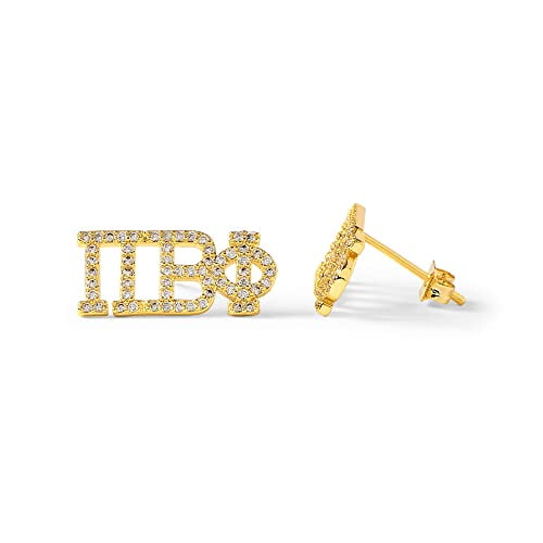 Sorority Shop Pi Beta Phi Earrings PBP 18K Gold Plated Sorority Gifts Earrings, Long-Lasting Pi Beta Phi Gifts for Women