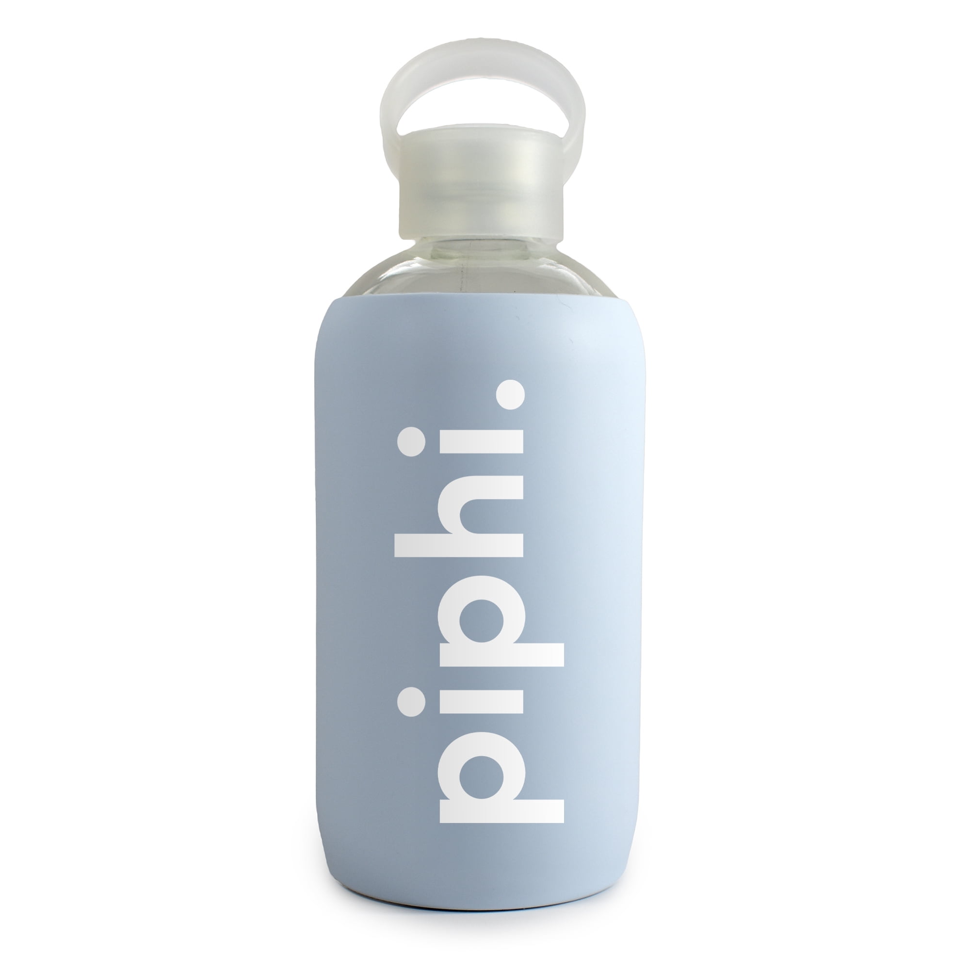 Sorority Shop Pi Beta Phi Glass Water Bottle with Silicone Sleeve - 16 Oz Reusable Water Bottle with Leakproof Cap