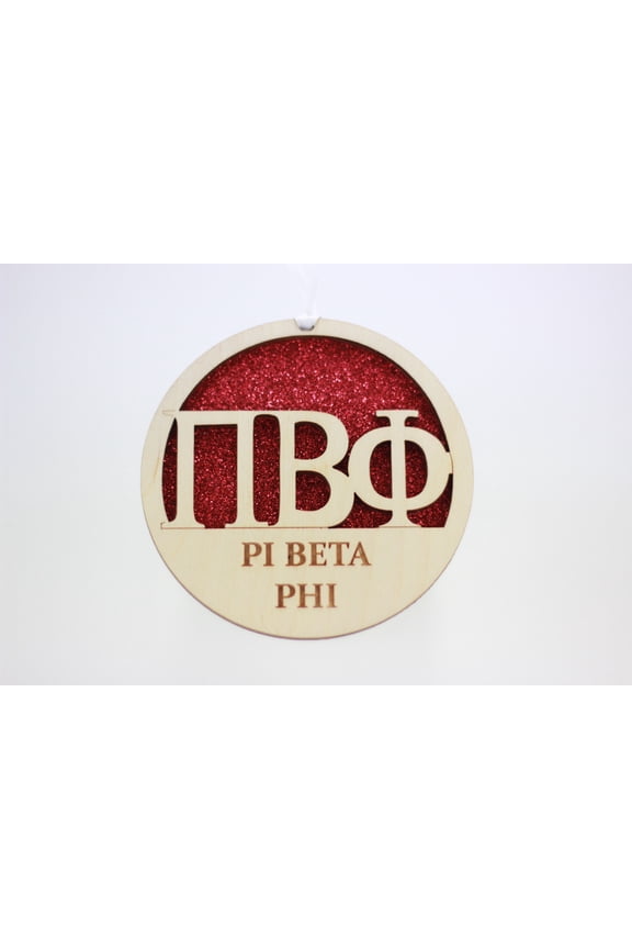 Pi Beta Phi - Laser Carved Greek Letter Ornament - 3" Round