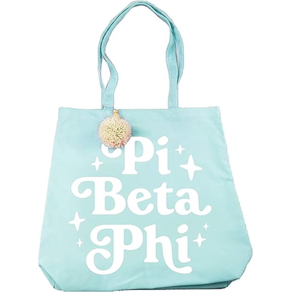 Sorority Shop Pi Beta Phi Retro Pom Pom Tote Bag