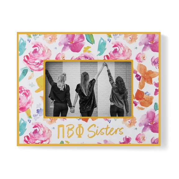Sorority Shop Pi Beta Phi Sister Picture Frames with Cute Floral Design, for 4" x 6" Pictures, Gifts for Women