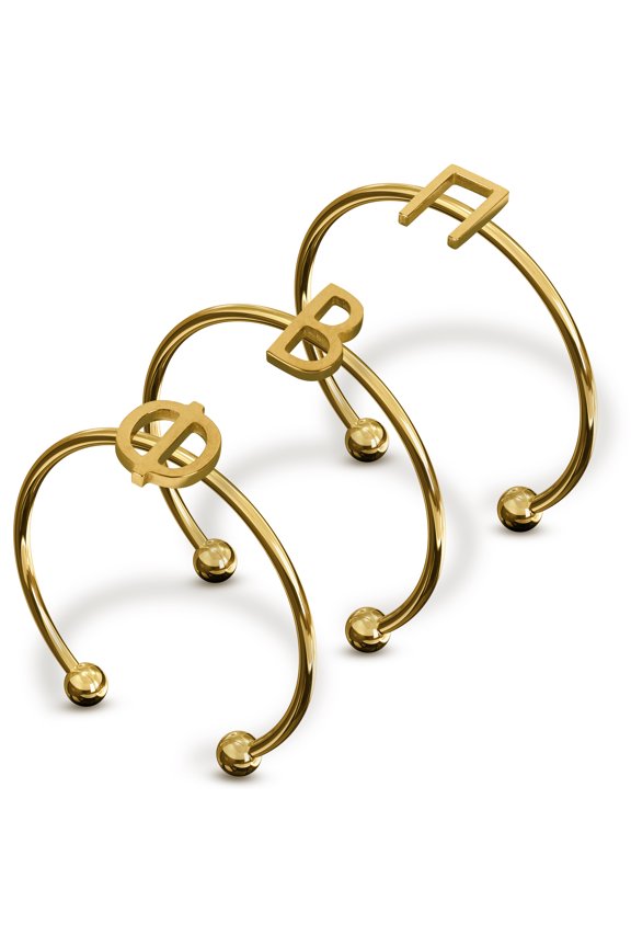 Pi Beta Phi Stacking Ring Set - Adjustable Rings with 18k Gold Plating