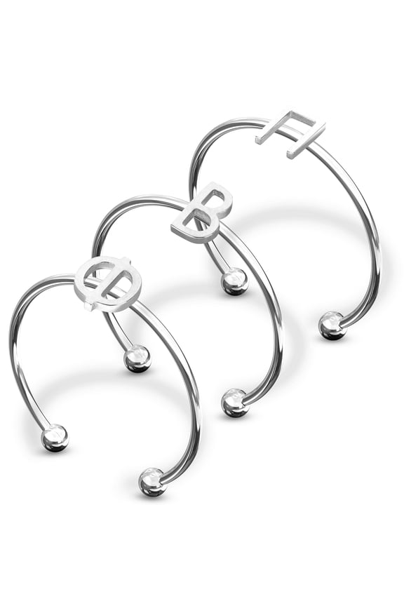 Pi Beta Phi Stacking Ring Set - Adjustable Rings with Silver Plating