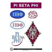 Sorority Shop Pi Beta Phi Sticker Sheet - Brand Focus Vinyl Sorority Stickers with Officially Licensed Designs, Removable Adhesive, 6 Stickers per Sheet