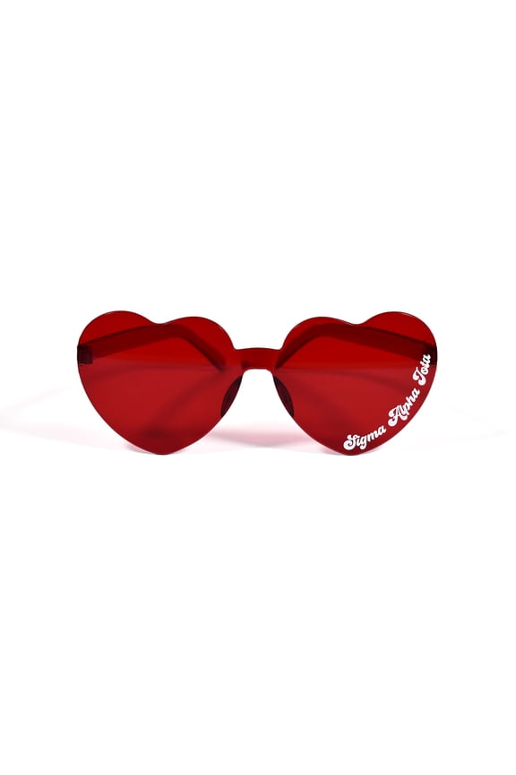 Sigma Alpha Iota Sunglasses  Heart Shaped Sunglasses printed with ACO Logo