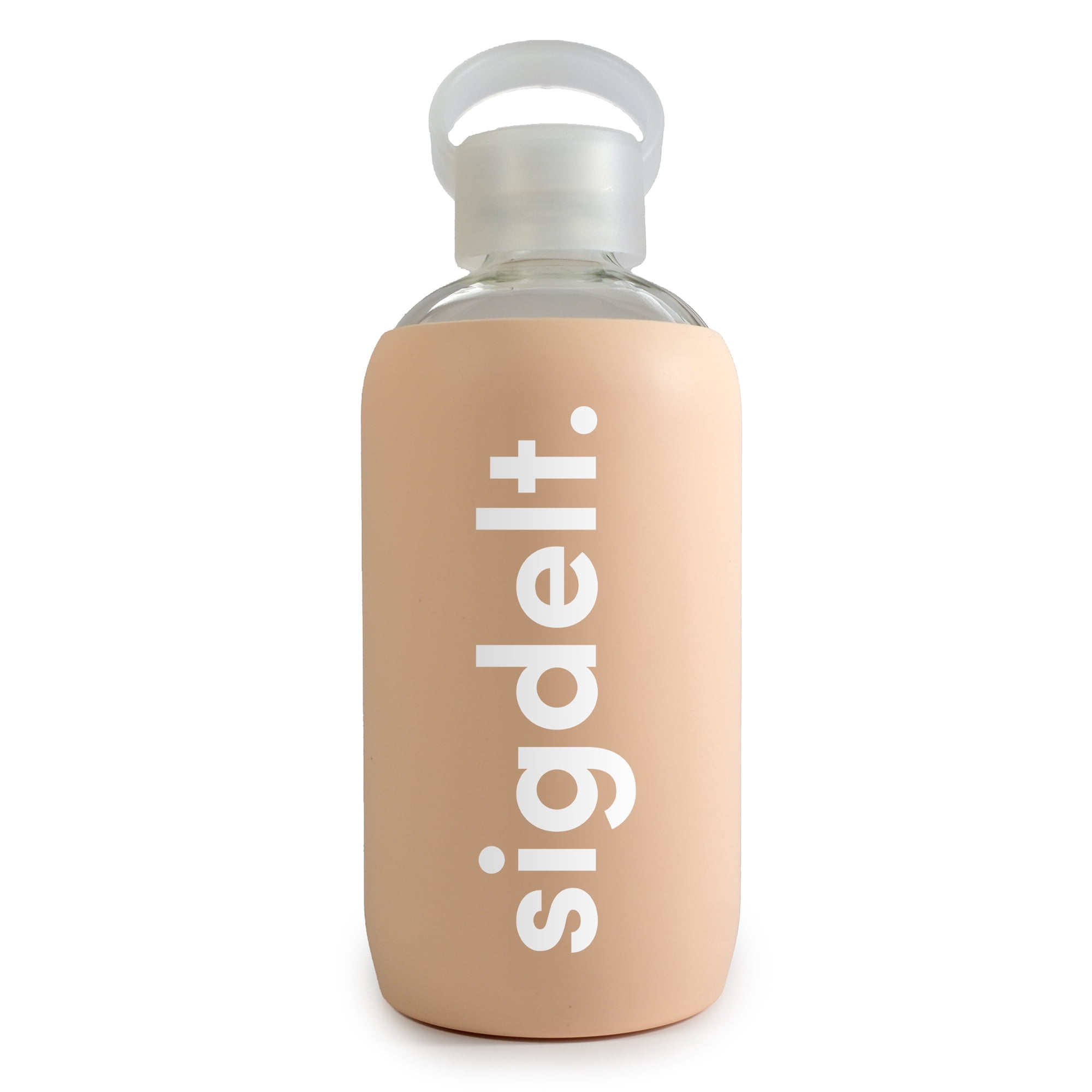 Sorority Shop Sigma Delta Tau Glass Water Bottle with Silicone Sleeve - 16 Oz Reusable Water Bottle with Leakproof Cap