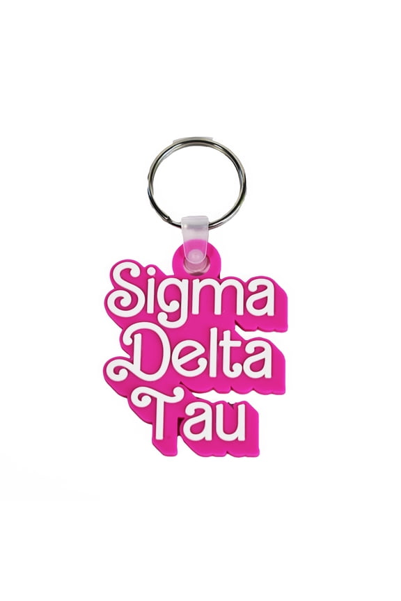 Sigma Delta Tau Keychain - Retro Dolly Sorority Name Design