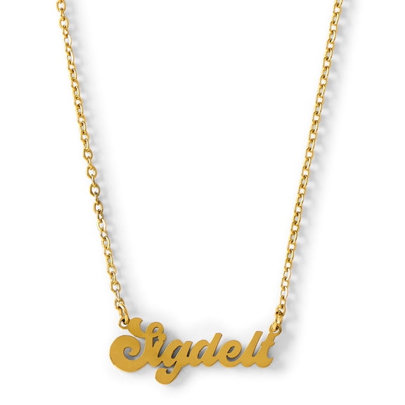Sorority Shop Sigma Delta Tau Necklace Retro Font Design with 18K Gold Plating, Gifts for Women
