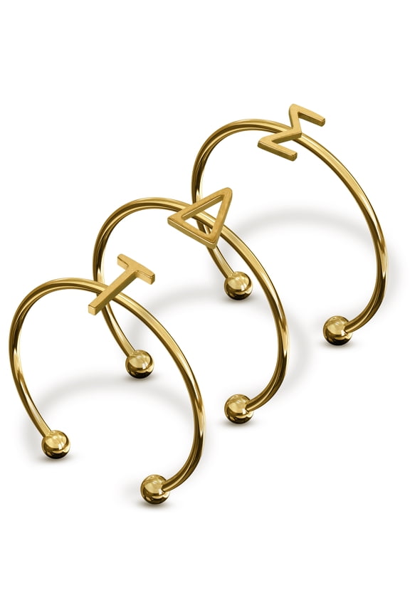 Sigma Delta Tau Stacking Ring Set - Adjustable Rings with 18k Gold Plating