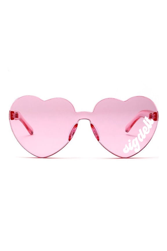 Sigma Delta Tau Sunglasses  Heart Shaped Sunglasses printed with ACO Logo