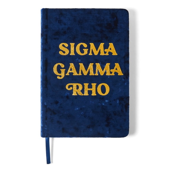 Sorority Shop Sigma Gamma Rho Notebook - SGR Velvet Notebook, With Velvet Cover, Gold Foil Imprint, Satin Ribbon, 216 Lined Pages, Glued Binding - Sorority Journal