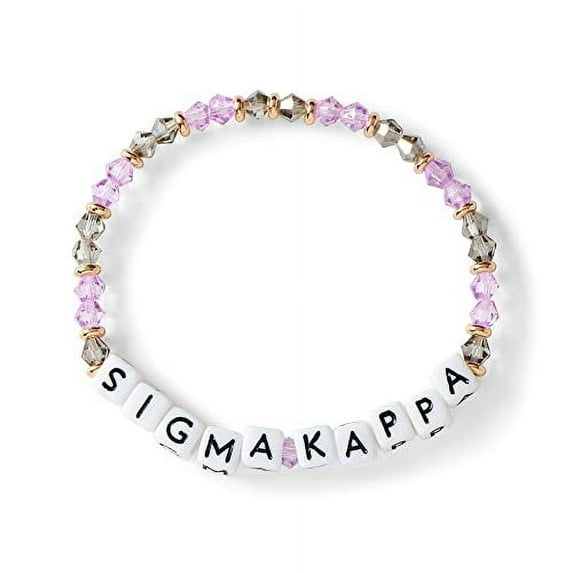 Sorority Shop Sigma Kappa Bracelet — Glass Bead Bracelet with SK Name Beads, Greek Sorority Jewelry