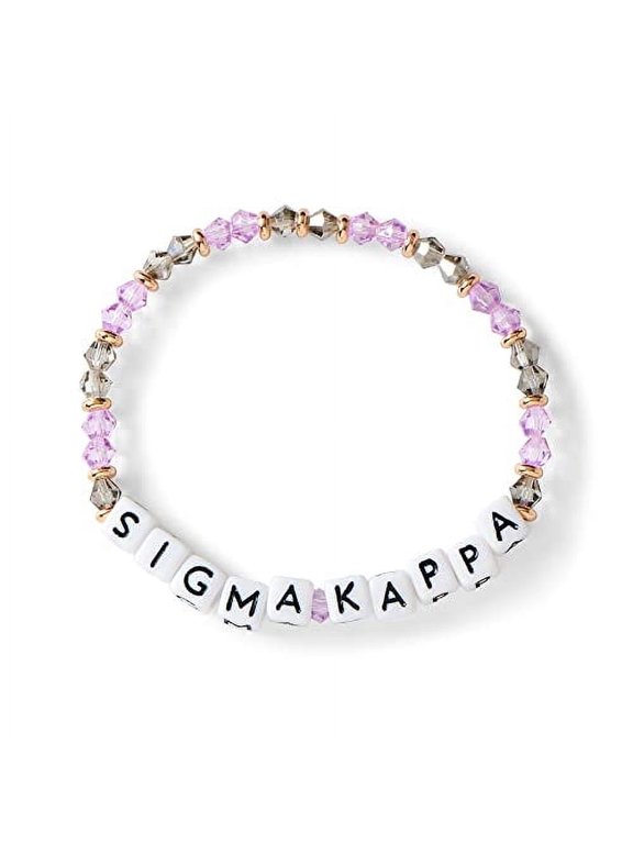 Sigma Kappa Bracelet Glass Bead Bracelet with SK Name Beads, Greek Sorority Jewelry
