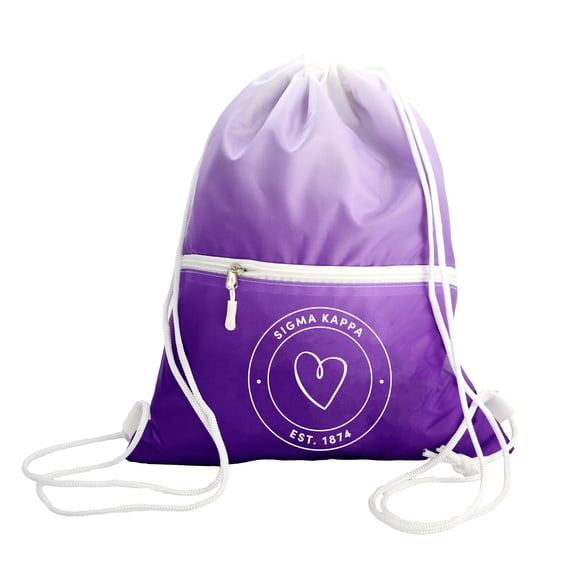 Sorority Shop Sigma Kappa Drawstring Backpack, Ombre Color Design