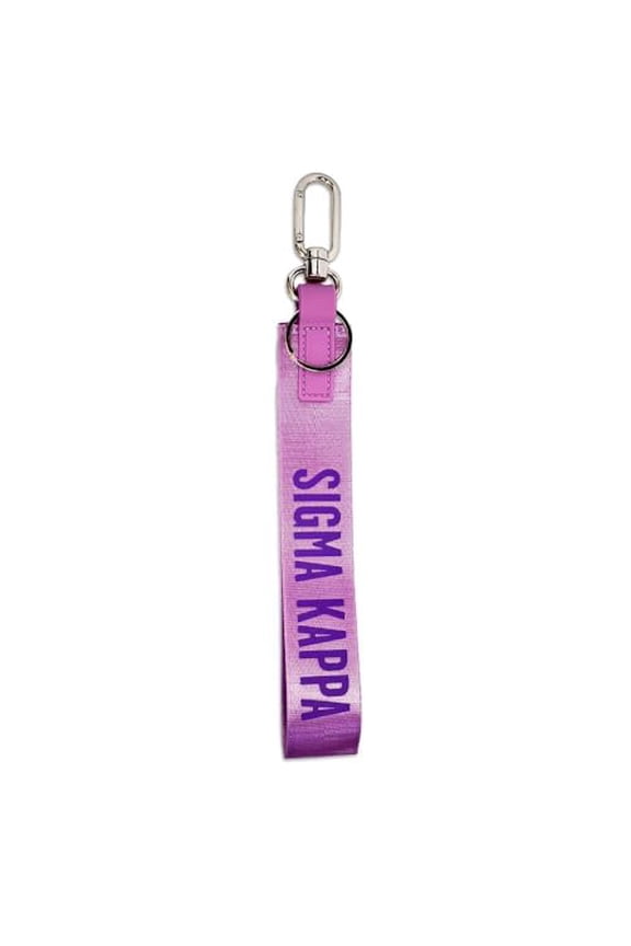 Sigma Kappa Keychain - Hands-Free Wristlet Lanyard Keychain with Sorority Name, 9" Durable Polyester Strap with Alloy Hardware, Holder for Keys, Wallet, Accessories