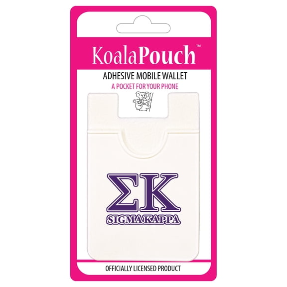 Sorority Shop Sigma Kappa - Koala Pouch - Adhesive Cell Phone Wallet with SK Greek Letter Design