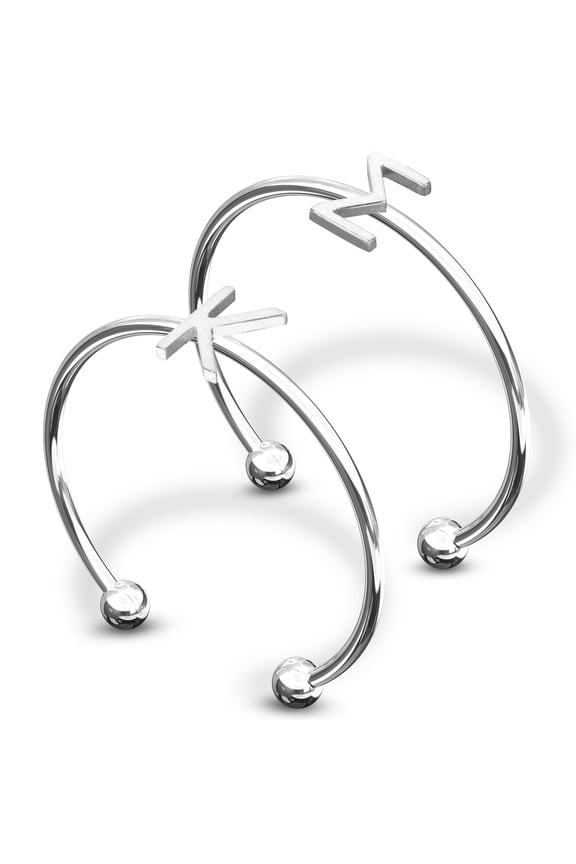 Sigma Kappa Stacking Ring Set - Adjustable Rings with Silver Plating