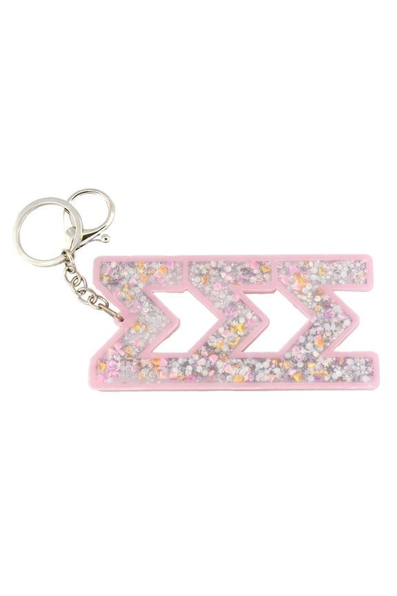 Sigma Sigma Sigma Glitter Keychain